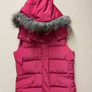 Talbots Women’s Fuchsia Hooded Puffer Vest